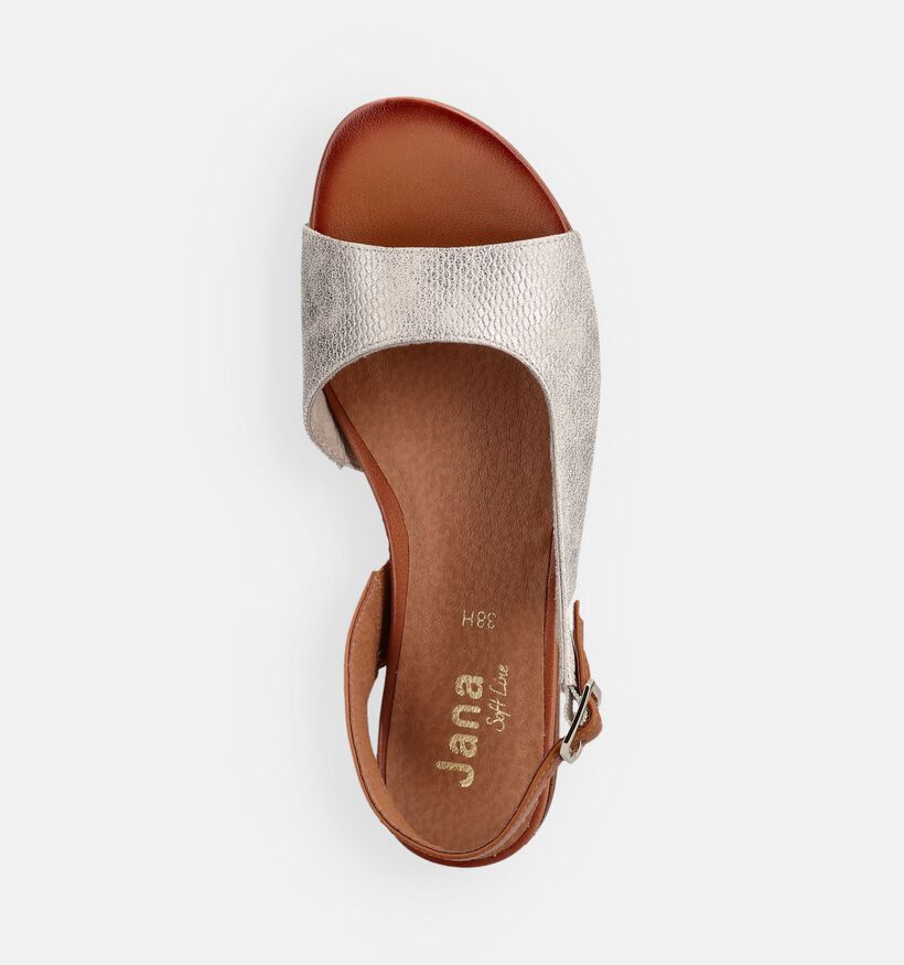 Jana Gold Snake Gouden/Cognac Platte Sandalen voor dames (371767)