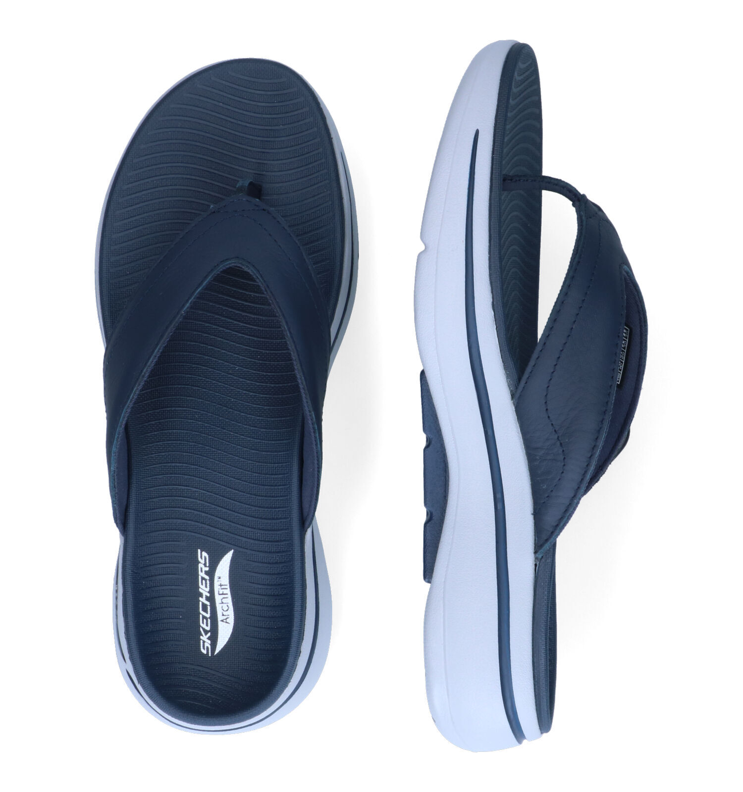 Skechers Go Walk Arch Fit Blauwe Sandalen Heren Slippers