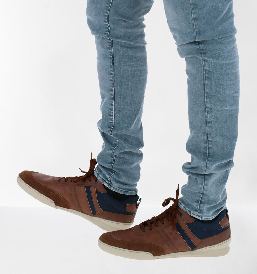 Geox Kristof Cognac Veterschoenen in kunstleer (285143)