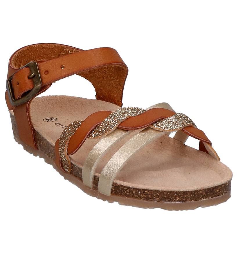 Milo & Mila Cognac Sandalen in kunstleer (272263)