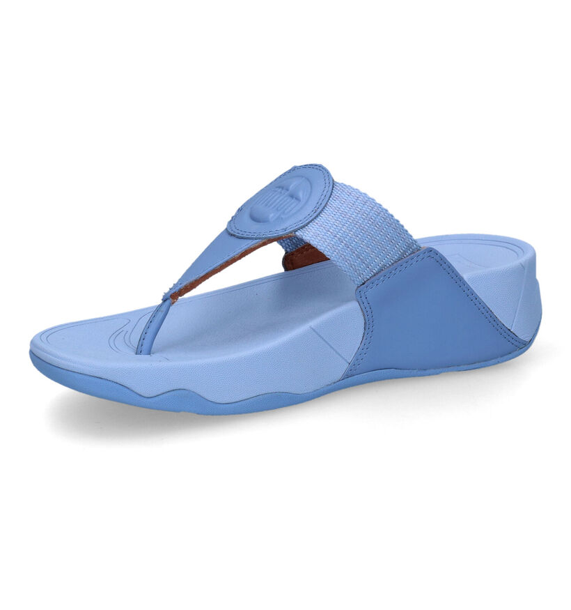 FitFlop Walkstar Webbing Paarse Teenslippers in leer (302640)