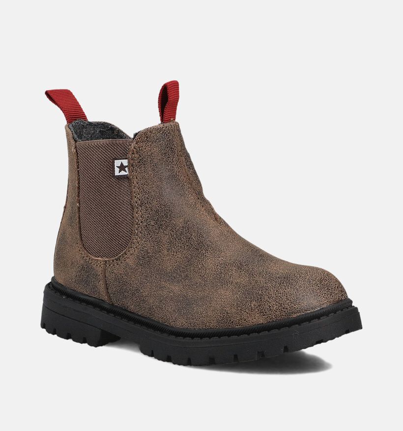 Bonton Bottines Chelsea en Marron pour filles, garçons (363290) - pour semelles orthopédiques