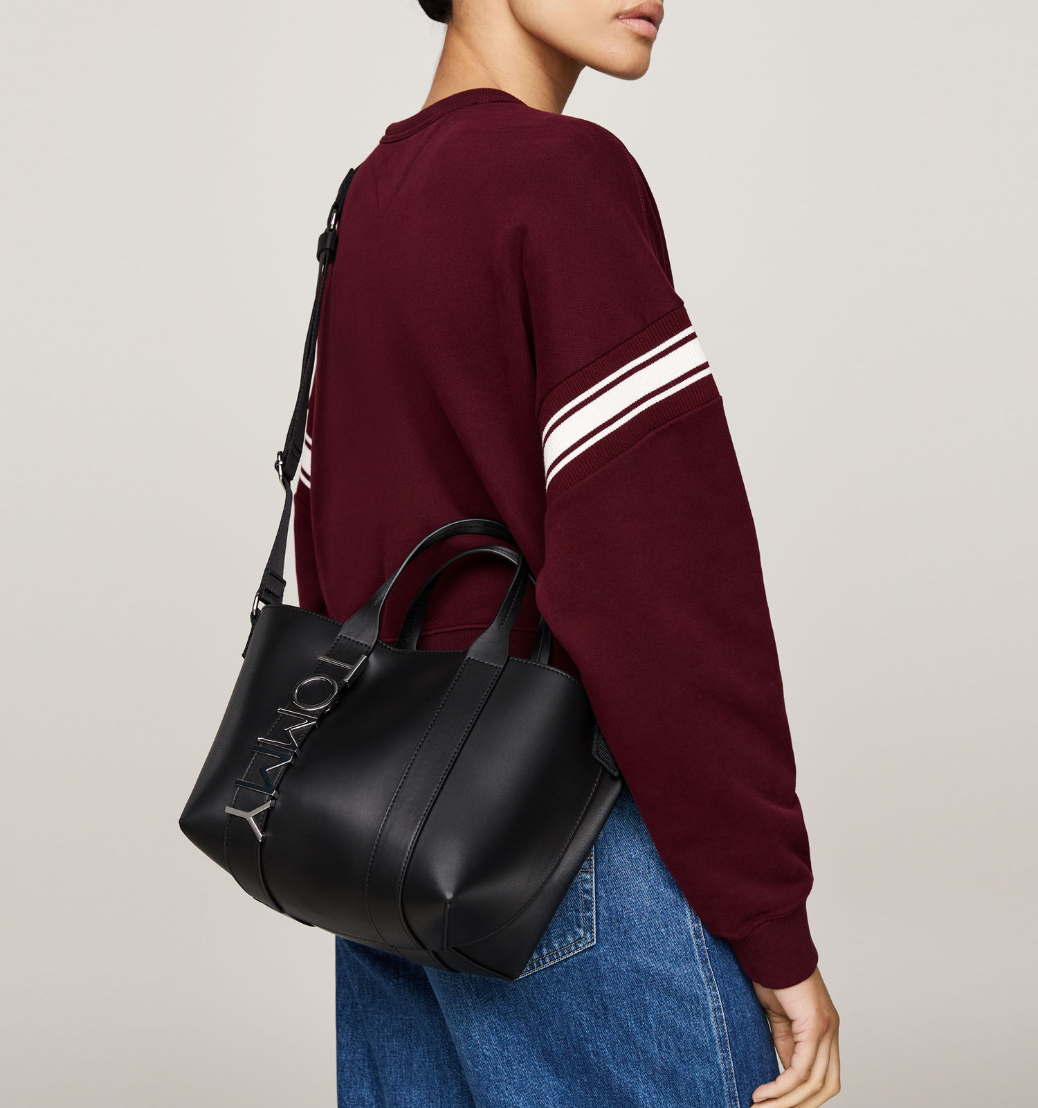 Tommy Hilfiger TJW City Bold Mini Tote Zwarte Handtas Dames Handtassen Online op TORFS.BE