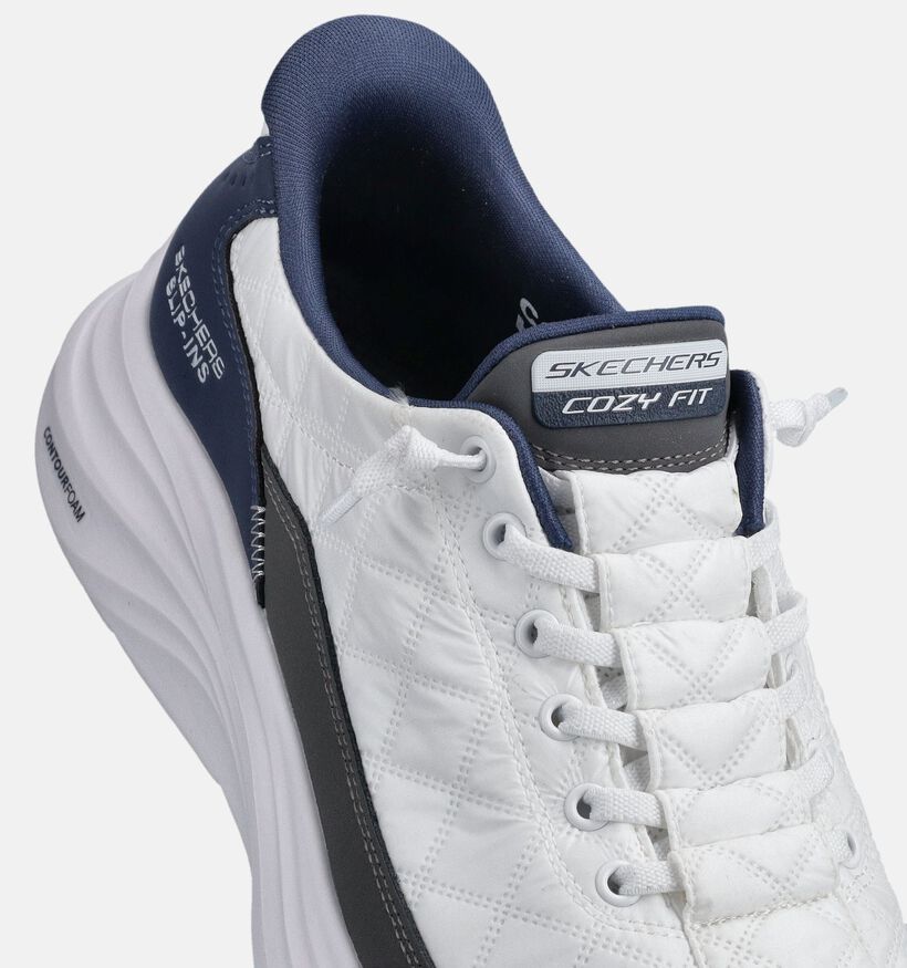 Skechers Vapor Foam Cozy Fit Baskets Slip-on en Blanc pour hommes (368677) - pour semelles orthop&eacute;diques