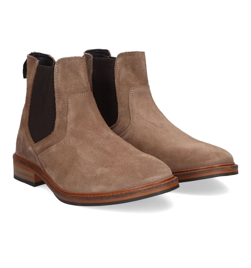 Bullboxer Bottines Chelsea en Taupe en textile (313093)