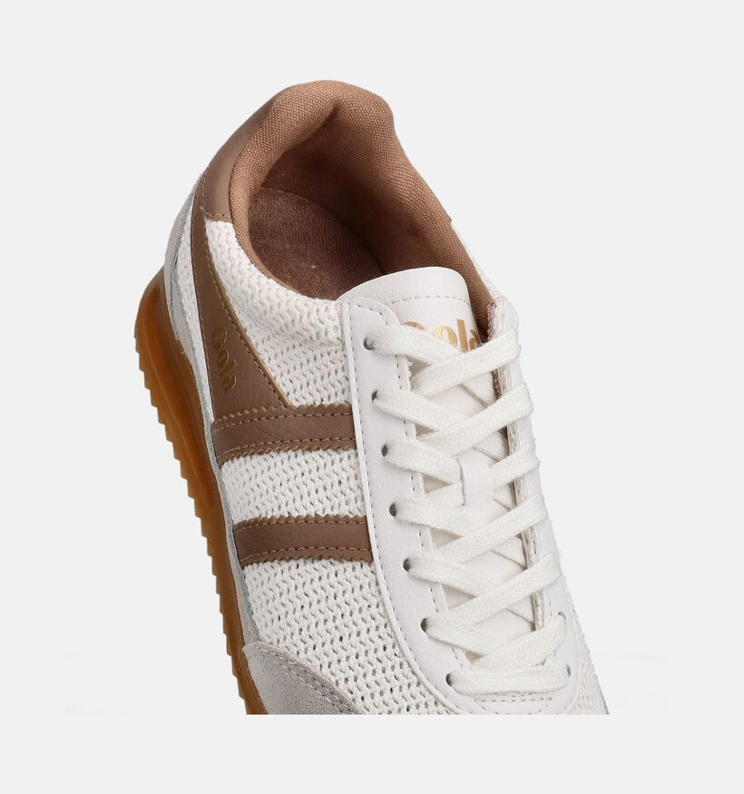 Gola Tornado Zephur Witte/Bruine Sneakers voor dames (368320) - geschikt voor steunzolen
