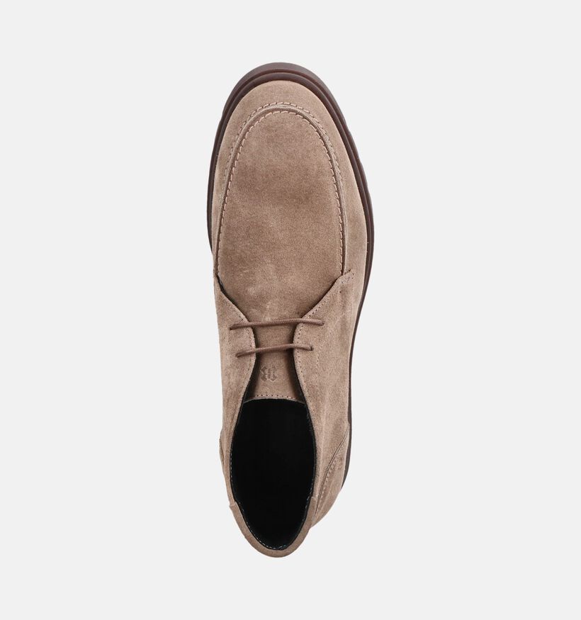 Berkelmans Baro Taupe Geklede Veterschoenen voor heren (379059) - geschikt voor steunzolen