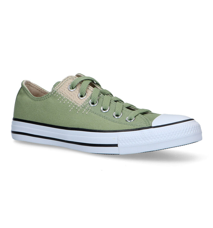 Convers Chuck Taylor All Star Bazskets en Vert Kaki pour femmes (325482)