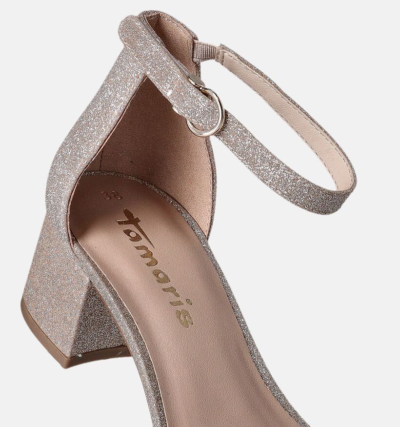 Tamaris Sandales avec talon fermé en Or pour femmes (355412)