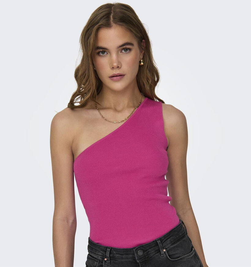 JDY Cirkeline Fuchsia One shouldertop voor dames (342179)