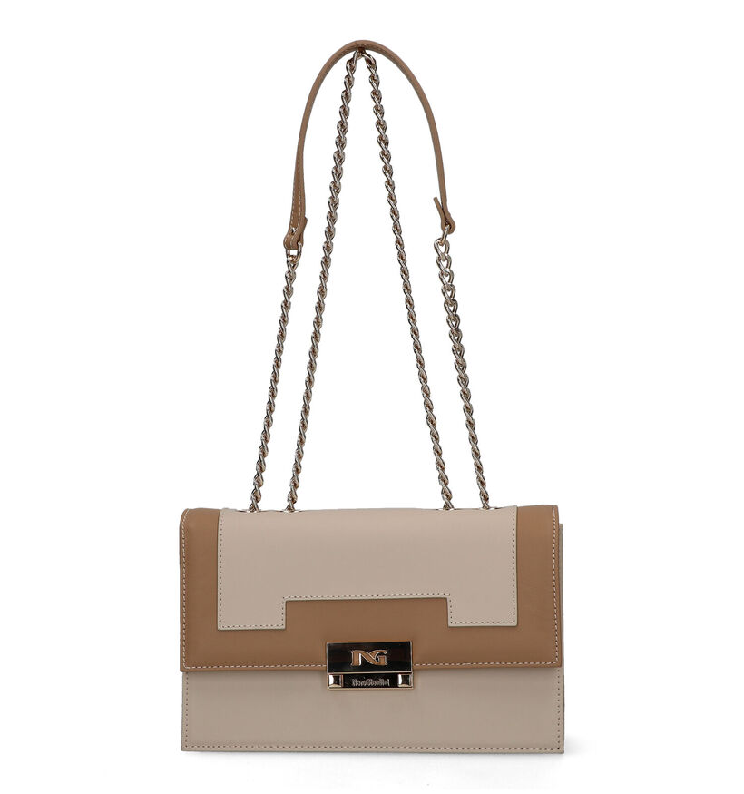 NeroGiardini Sac porté croisé en Beige en cuir (325386)