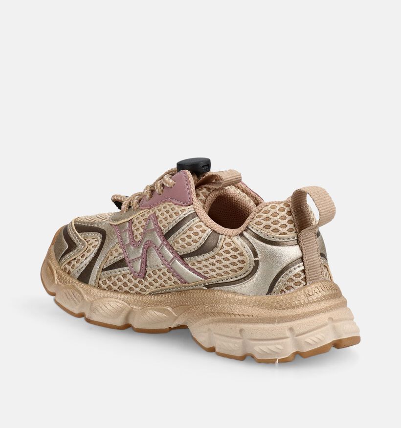 Naturino Wave Baskets basses en Or pour filles (380170) - pour semelles orthop&eacute;diques