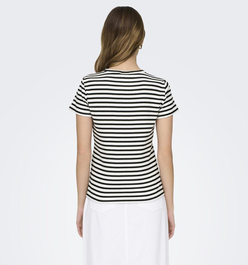 JDY Solar Blauw Gestreept t-shirt voor dames (351362)