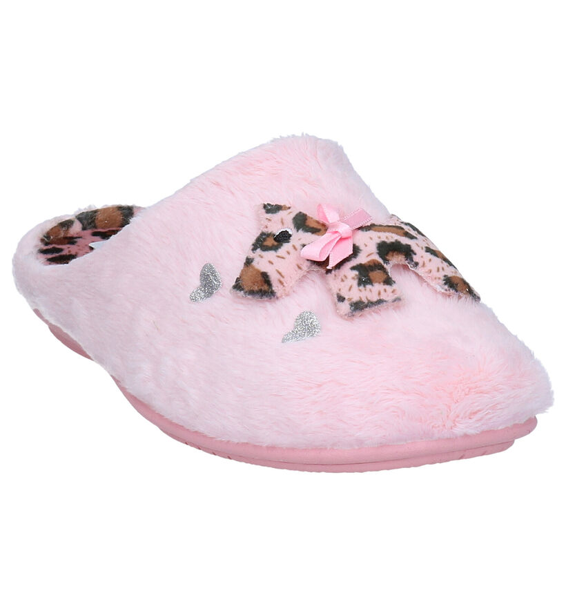 Milo & Mila Roze Pantoffels in stof (278459)