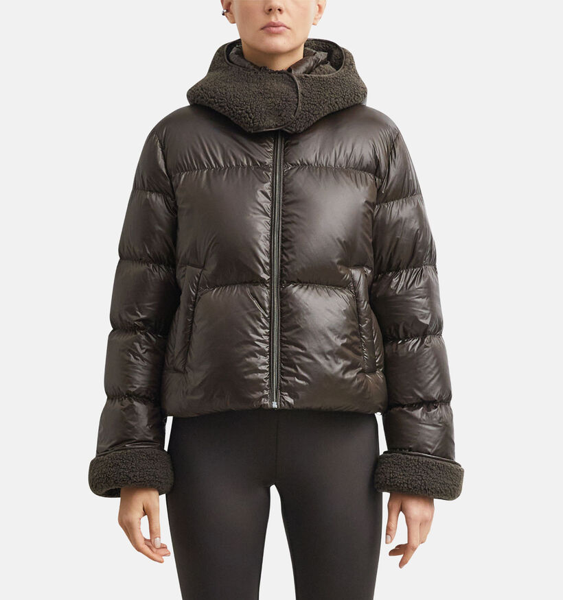 comma Manteau Puffer en Marron fonc&eacute; pour femmes (381187)