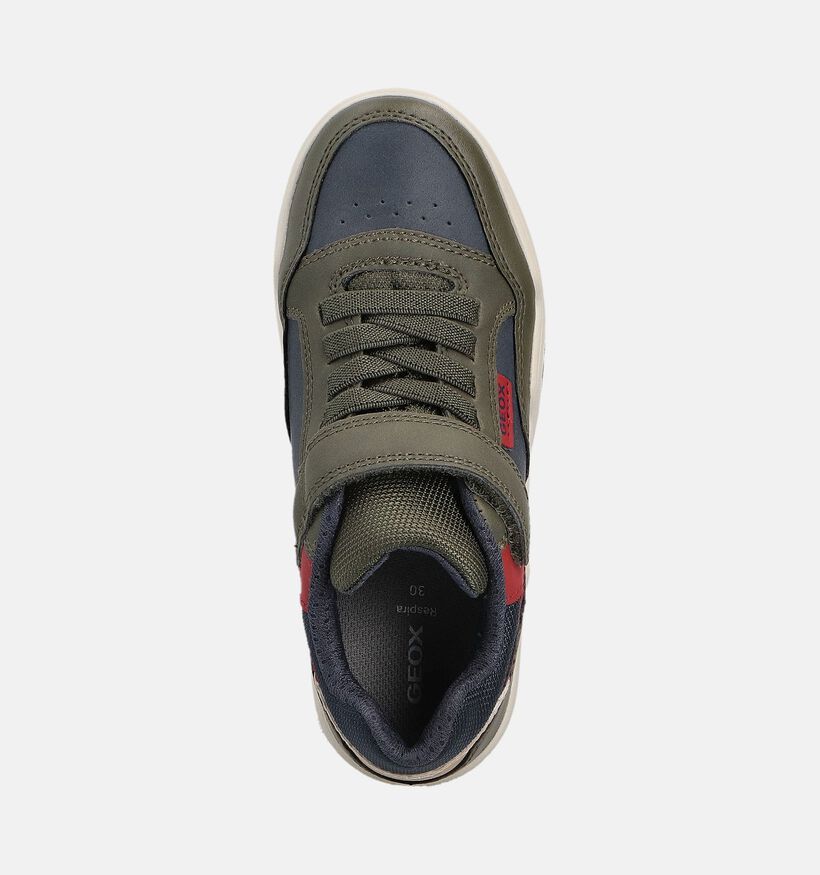 Geox Perth Baskets en Vert kaki pour garçons (361923) - pour semelles orthopédiques