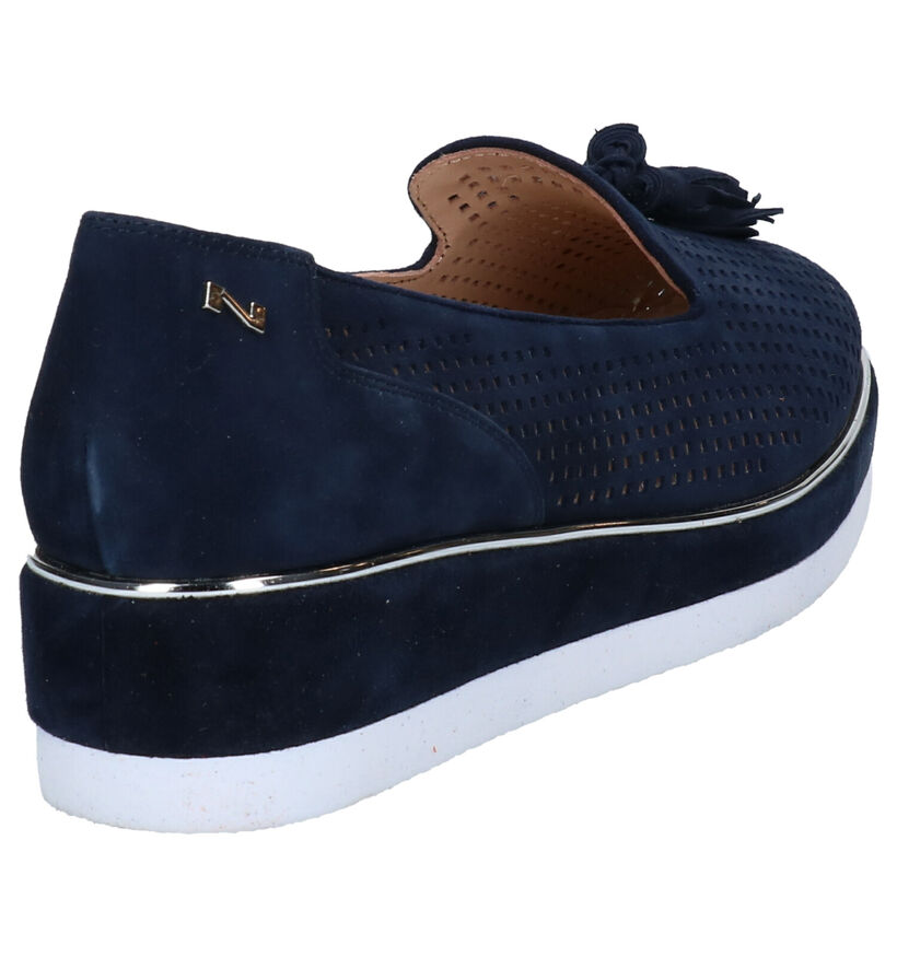 Nathan-Baume Donkerblauwe Loafers in daim (272869)