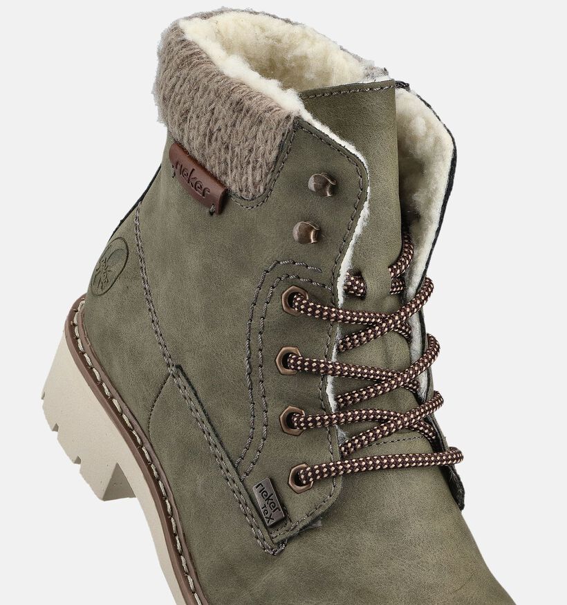 Rieker Boots à lacets en Vert kaki pour femmes (363556) - pour semelles orthopédiques