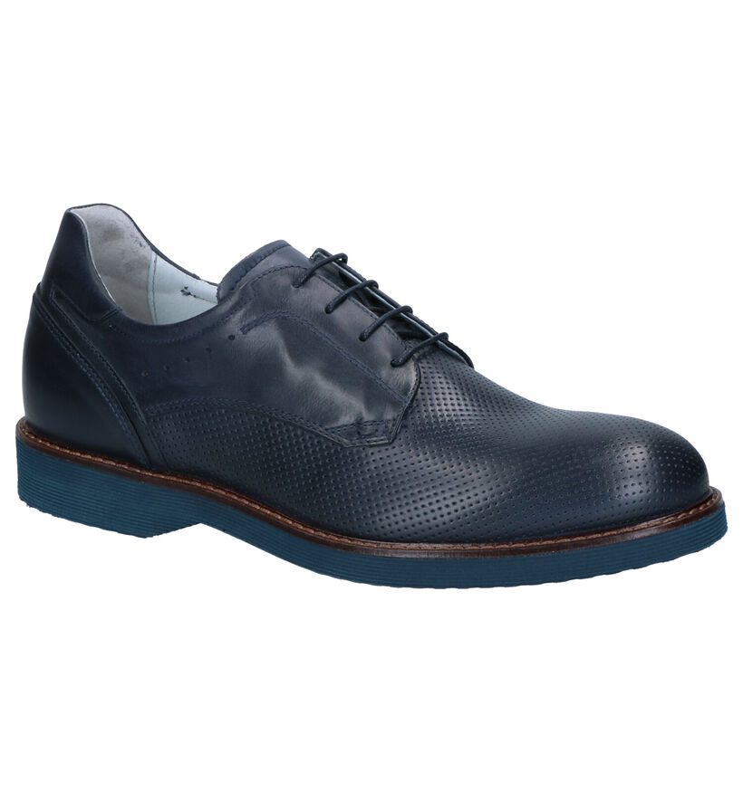 NeroGiardini Blauwe Veterschoenen in leer (270472)