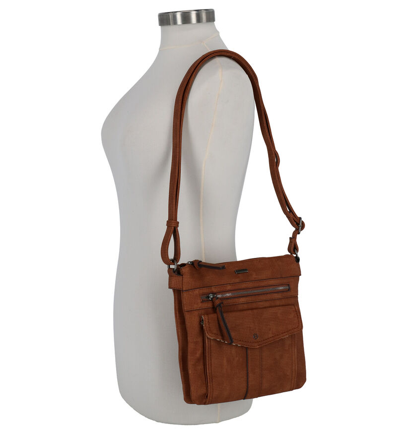 Tamaris Adriana Cognac Crossbody Tas in kunstleer (253546)