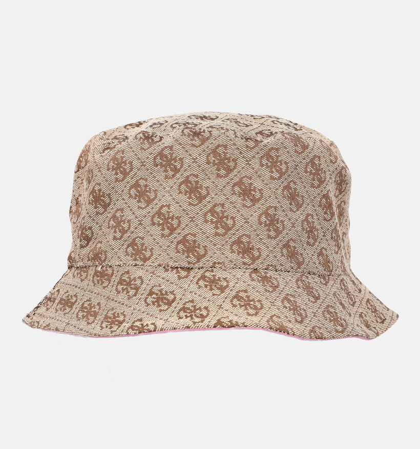 Guess Monogram Pattern Bruine Bucket Hat voor dames (372419)