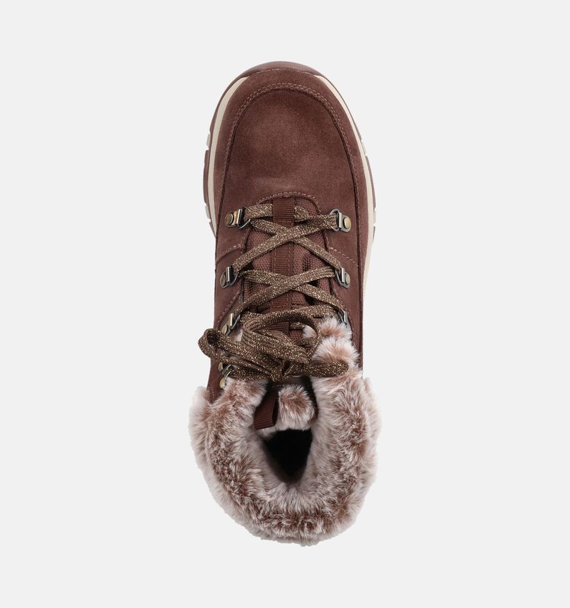 Skechers Trego Snow Worries Chaussures de randonn&eacute;e en Brun fonc&eacute; pour femmes (377965) - pour semelles orthop&eacute;diques
