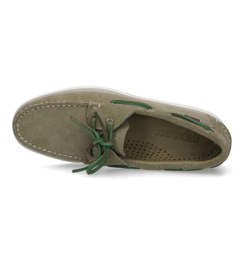 Sebago Dockside Portland Flesh Out Chaussures bateau en Vert Kaki pour hommes (336839)