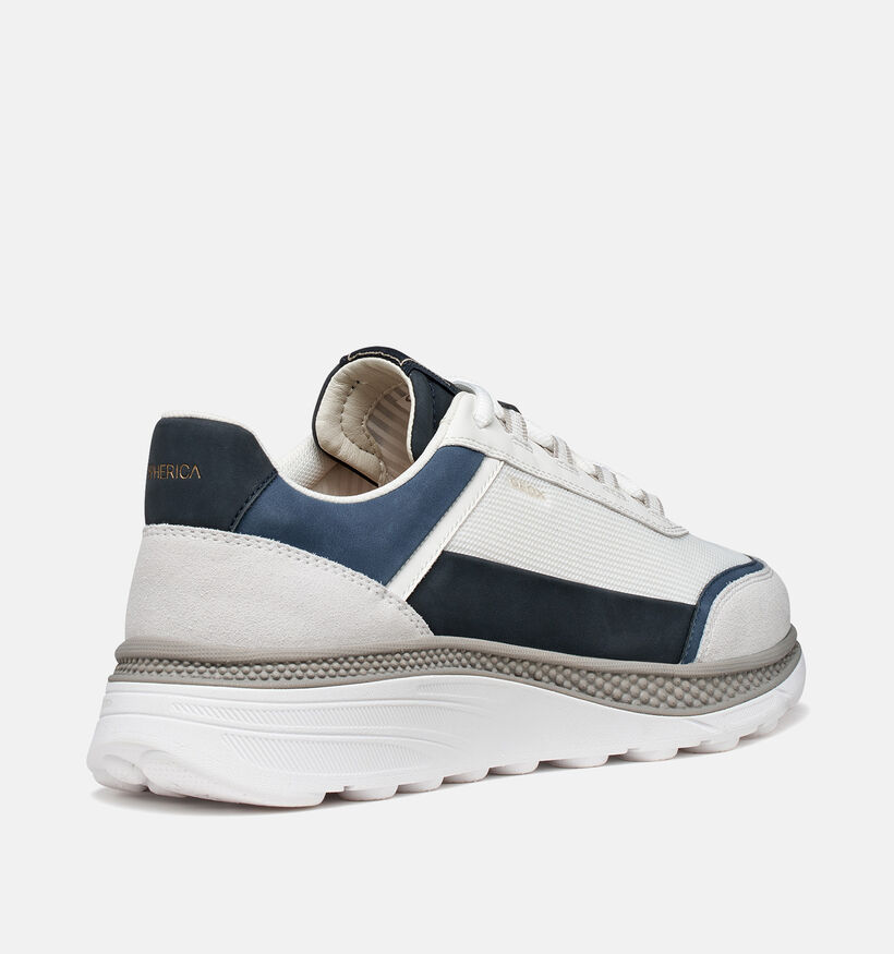 Geox Spherica Actif X1 Witte/Blauwe Sneakers voor heren (369123) - geschikt voor steunzolen