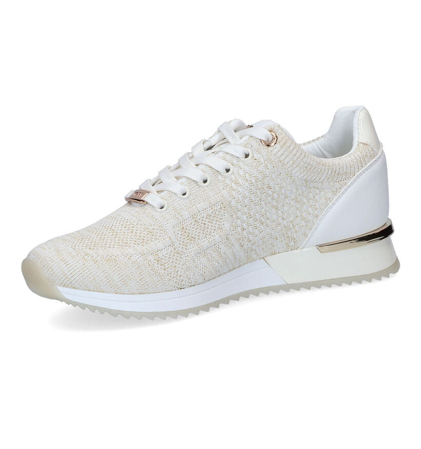 Mexx Gitte Glitter Witte Sneakers voor dames (303568) - geschikt voor steunzolen