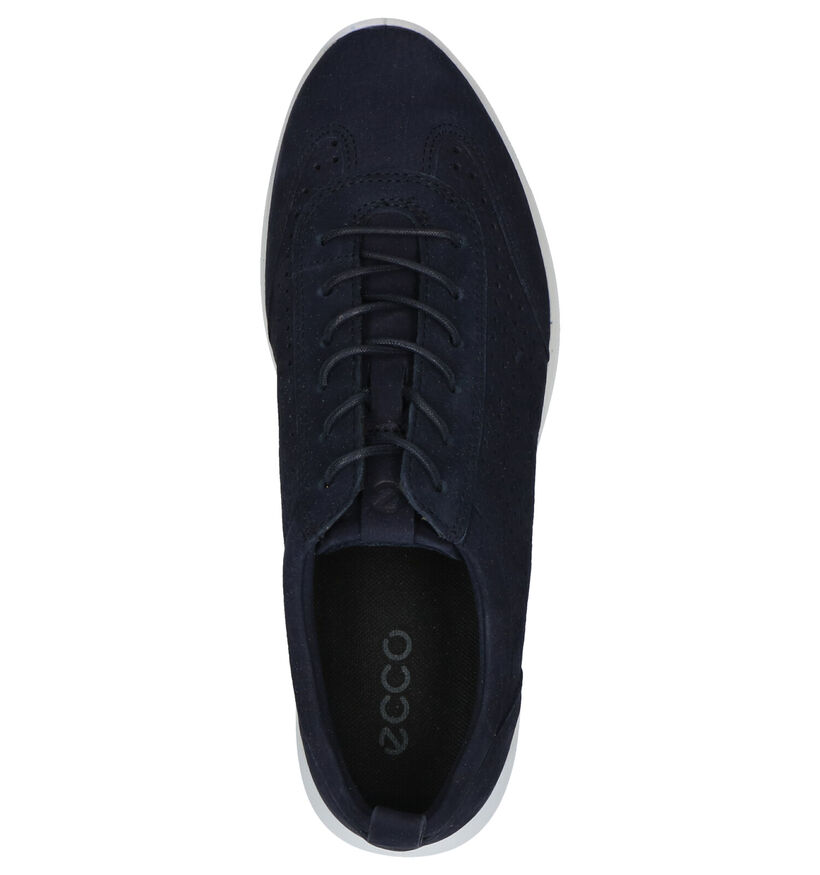 ECCO Flexure Runner Chaussures à Lacets en Bleu en nubuck (269705)