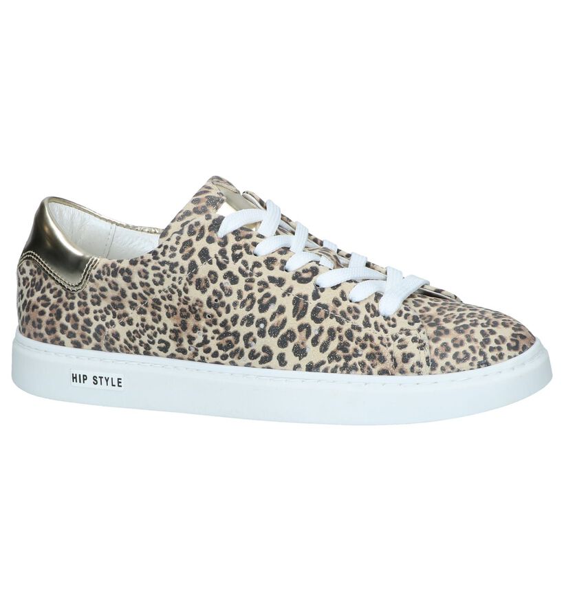 Beige Lage Sneakers Hip in leer (249897)