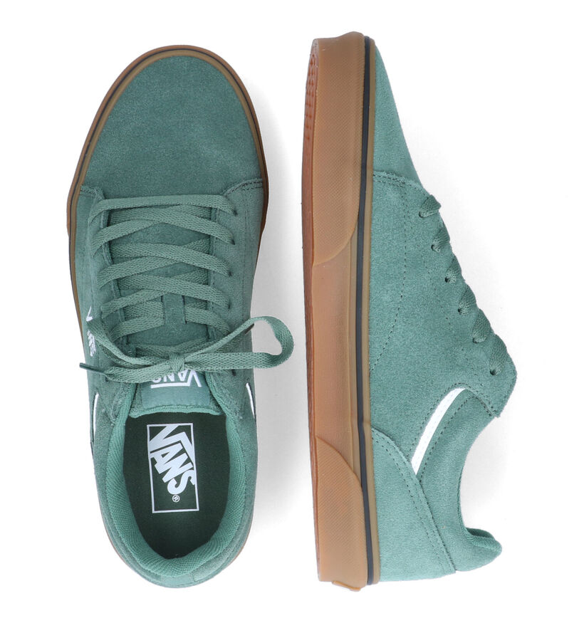 Vans Seldan Baskets de skate en Vert pour hommes (317785)