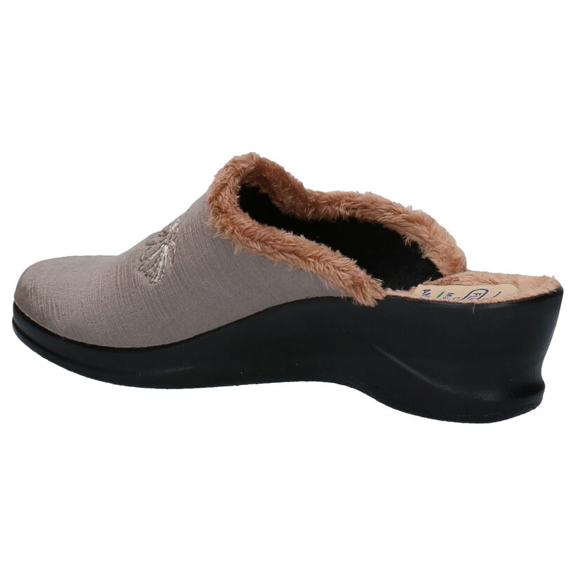 Fly Flot Taupe Pantoffels in stof (281943)