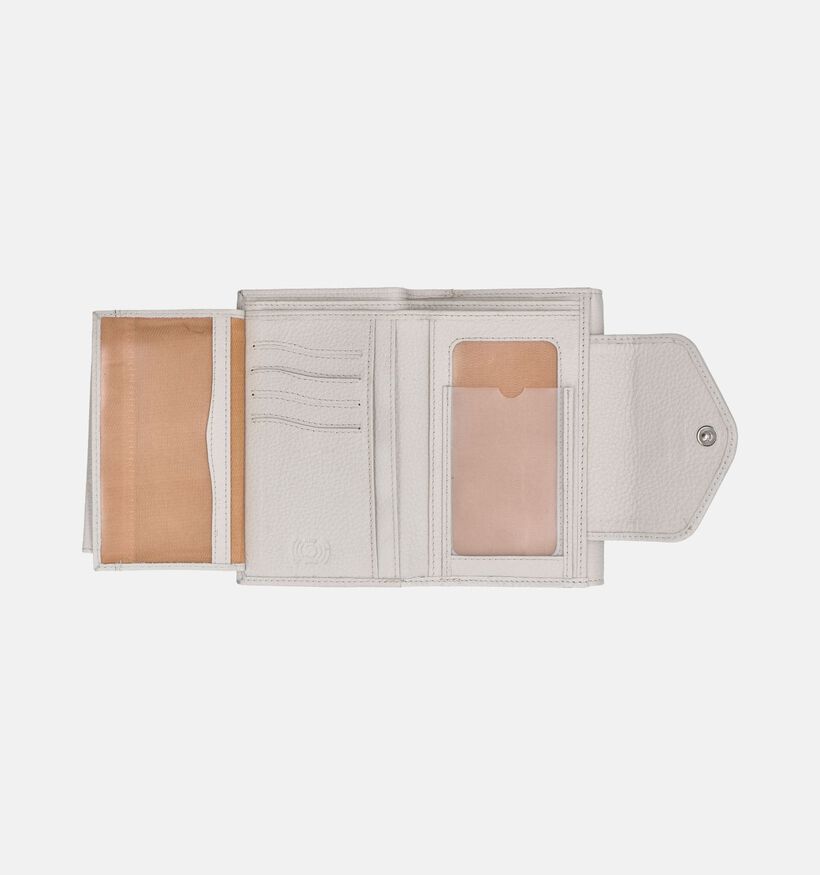 Crinkles Porte-monnaie à rabat en Beige pour femmes (358508)