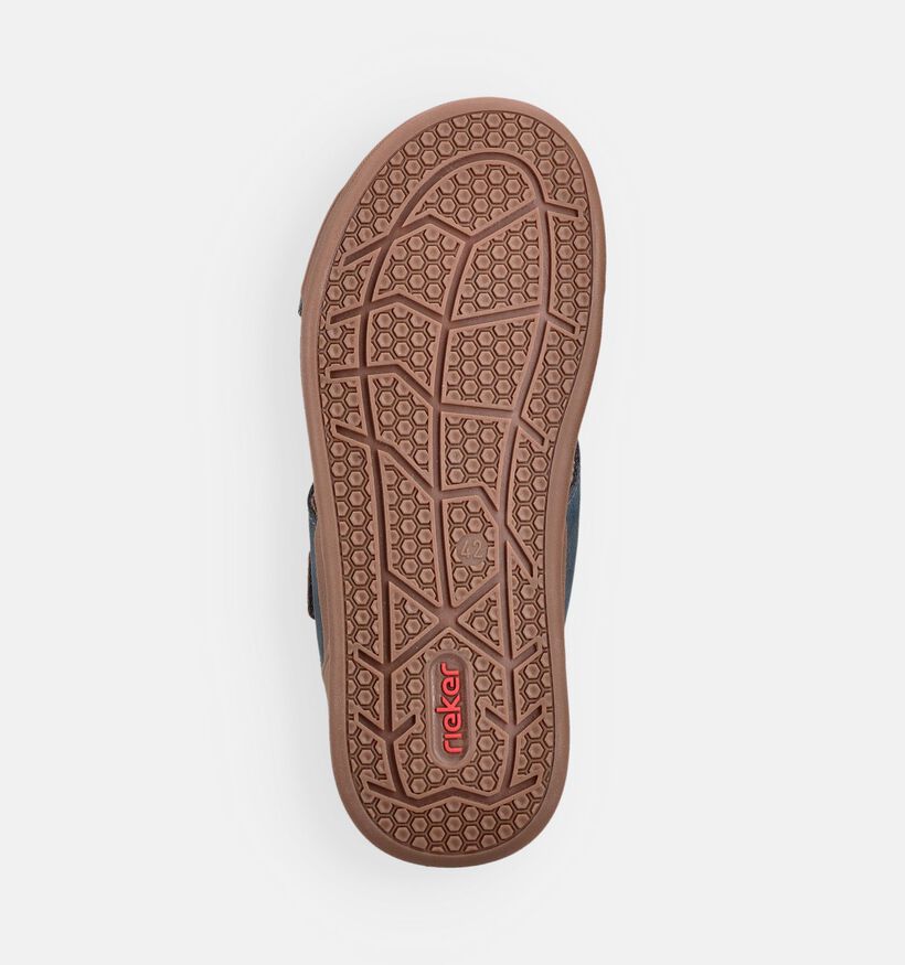Rieker Nu-pieds plates en Bleu pour hommes (370514)