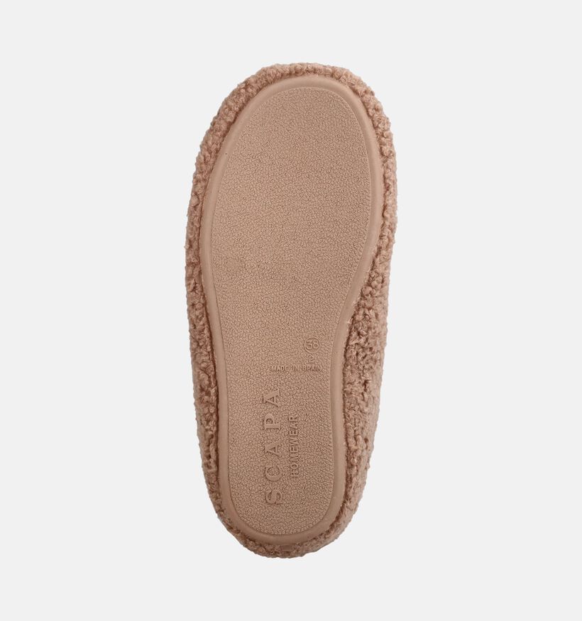 Scapa Bruine Teddy Pantoffels voor dames (380850) - geschikt voor steunzolen