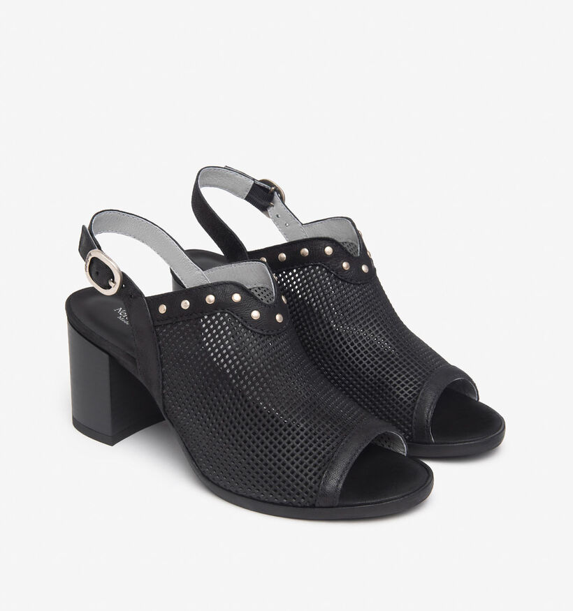 NeroGiardini Sandales avec talon carré en Noir pour femmes (356018)