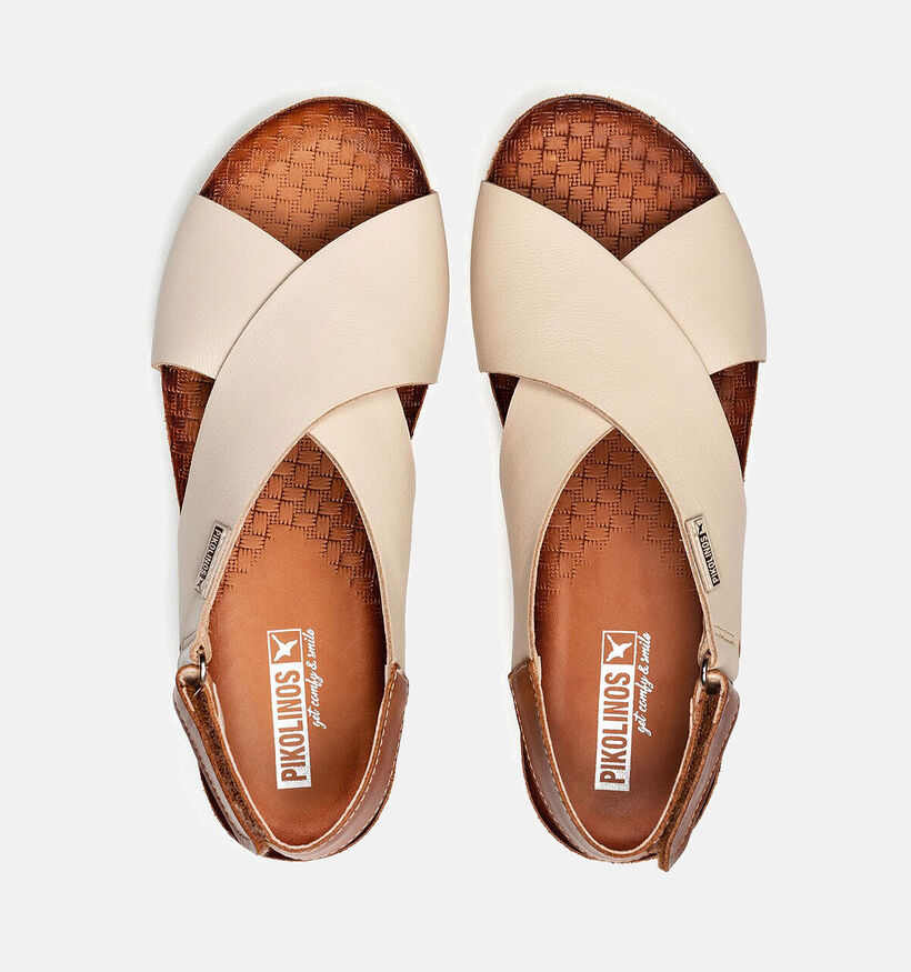 Pikolinos Mahon Sandales compens&eacute;es en &Eacute;cru pour femmes (370533)