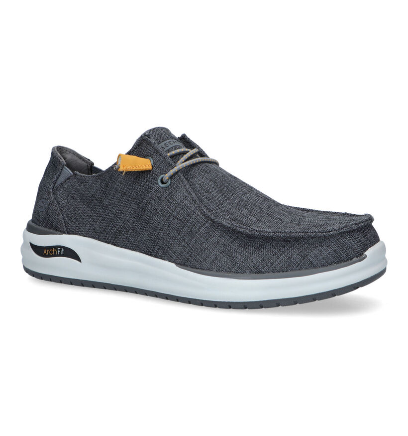 Skechers Arch Fit Melo Tandro Grijze Instappers voor heren (323031) - geschikt voor steunzolen