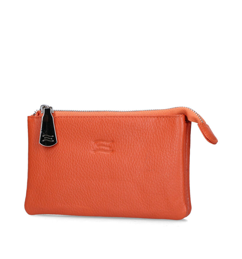 Crinkles Porte-monnaie zippé en Orange pour femmes (321299)