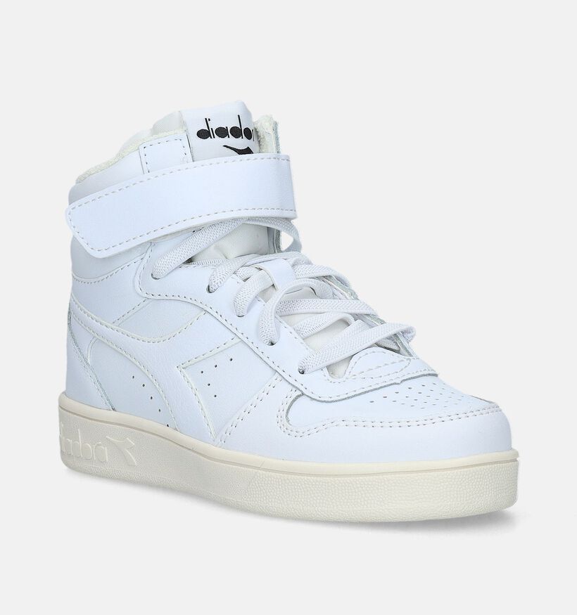 Diadora Magic Basket MID GS Witte Sneakers voor jongens, meisjes (336223)