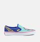 Vans Classic Slip-On x KPop Demon Hunters Blauwe/Turquoise Sneakers voor jongens, meisjes (381692)