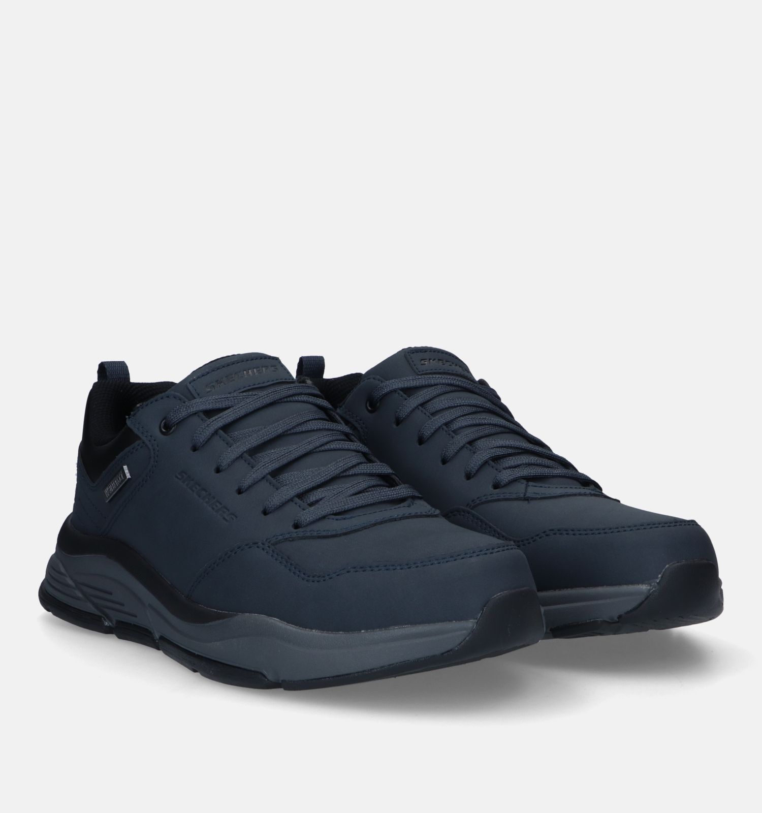 Skechers Benago Blauwe Veterschoenen Heren Lage schoenen Online op TORFS .BE