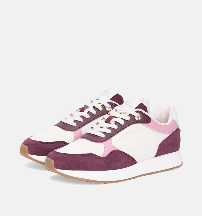 Tommy Hilfiger Material Runner Baskets en Beige/Bordeaux pour femmes (366173) - pour semelles orthopédiques