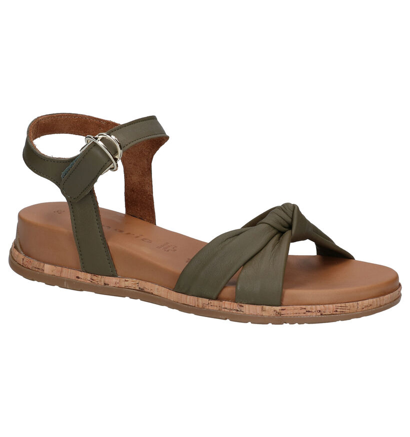 Tamaris Touch it Kaki Sandalen in leer (291671)