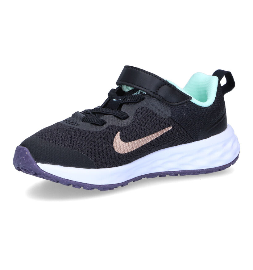 Nike Revolution 6 Zwarte Sneakers voor meisjes (308999) - geschikt voor steunzolen