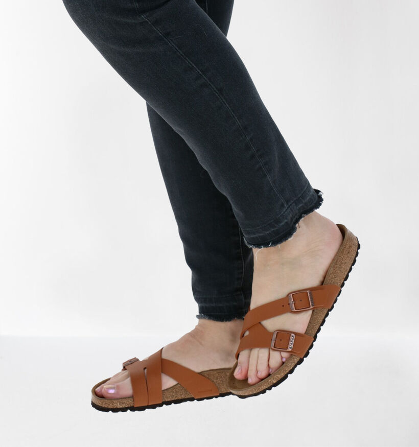 Birkenstock Yao Balance Nu-pieds en Or en simili cuir (322656)