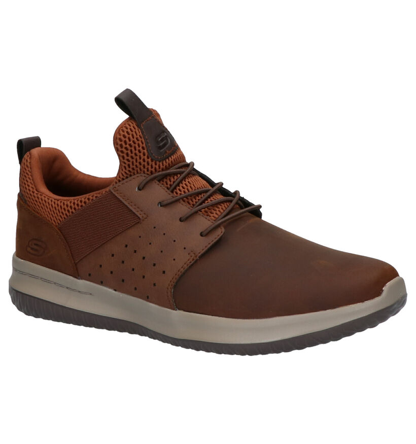 Skechers Delson Axton Baskets en Marron en cuir (256212)