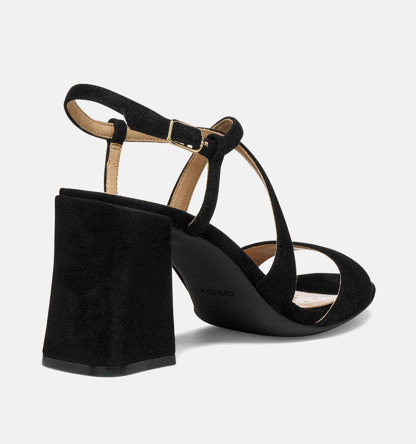 Geox D New Eraklia Zwarte Sandalen met Hak voor dames (368143)