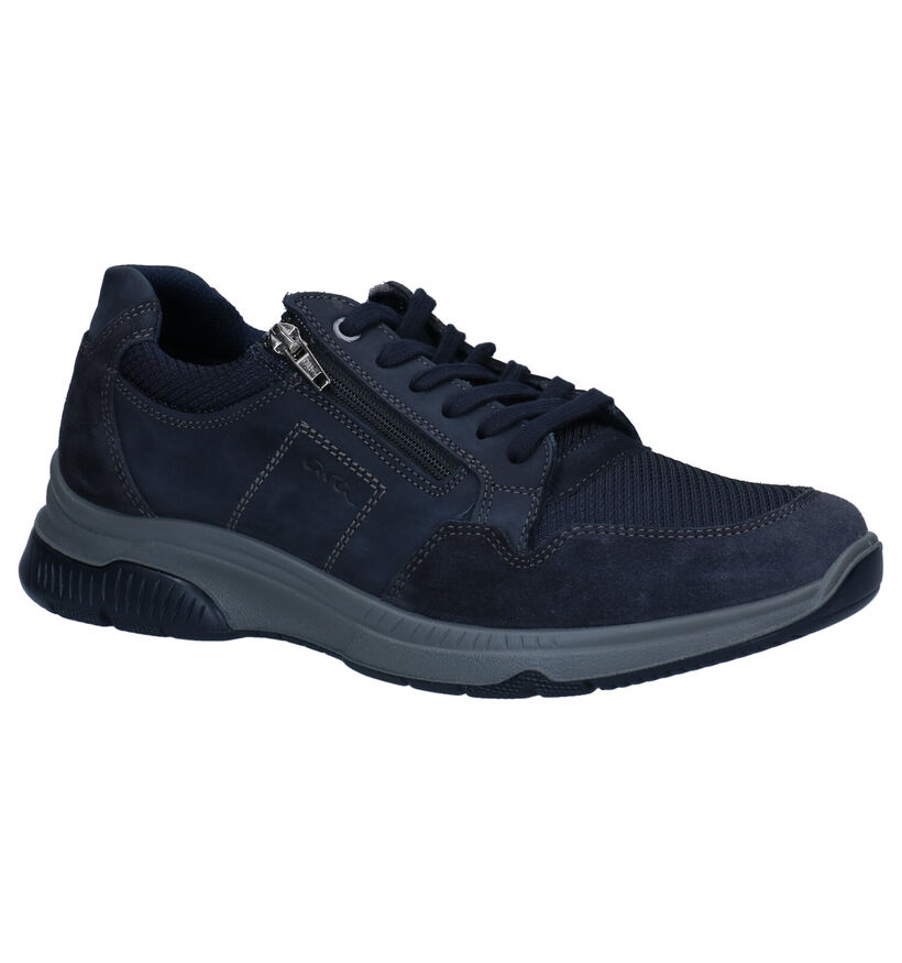 Ara Marco Blauwe Veterschoenen in nubuck (296704)